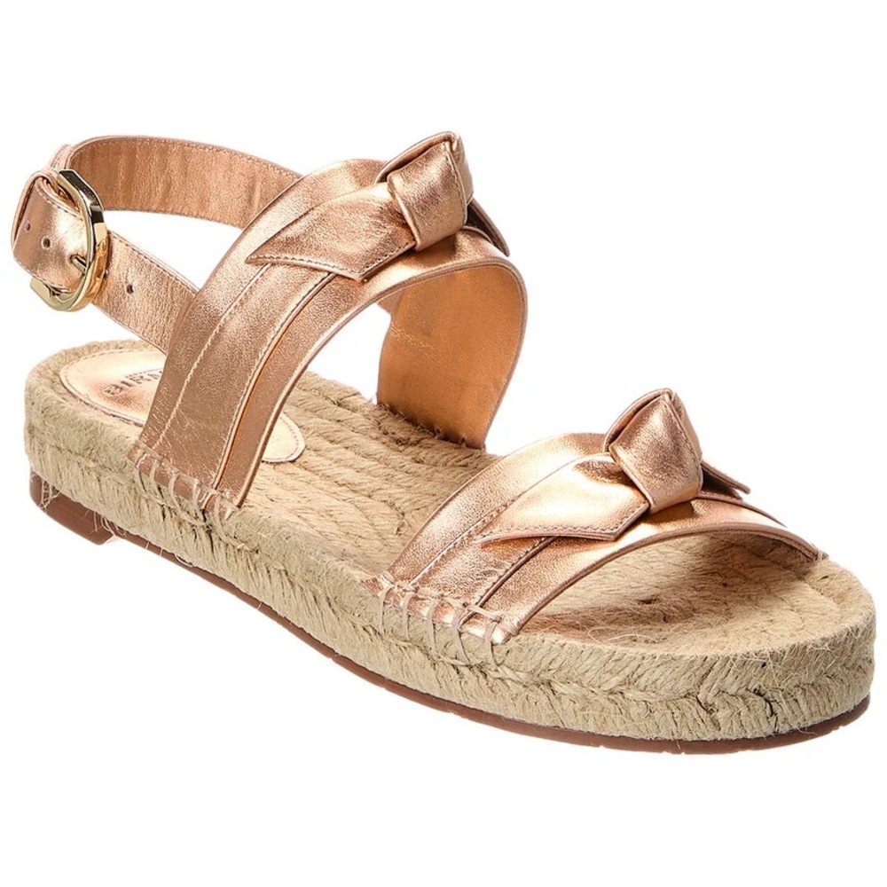 NEW NIB Alexandre Birman Clarita Espadrille Sandal In Shell Pink Rose Gold